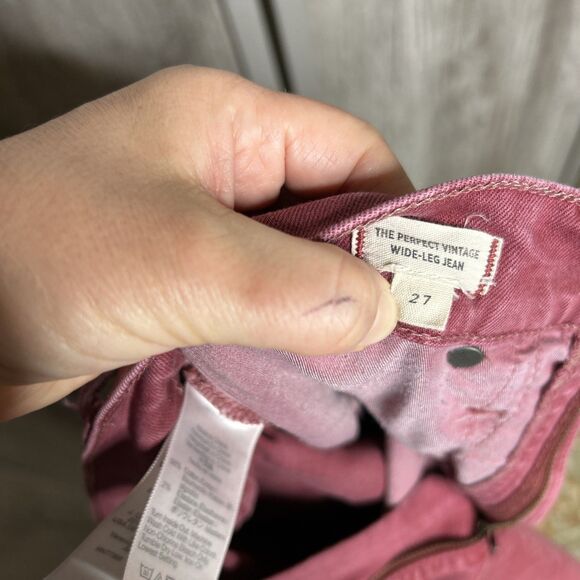 Madewell Jeans Size 27 The Perfect Vintage Wide Leg High Rise Red Color - Picture 5 of 9